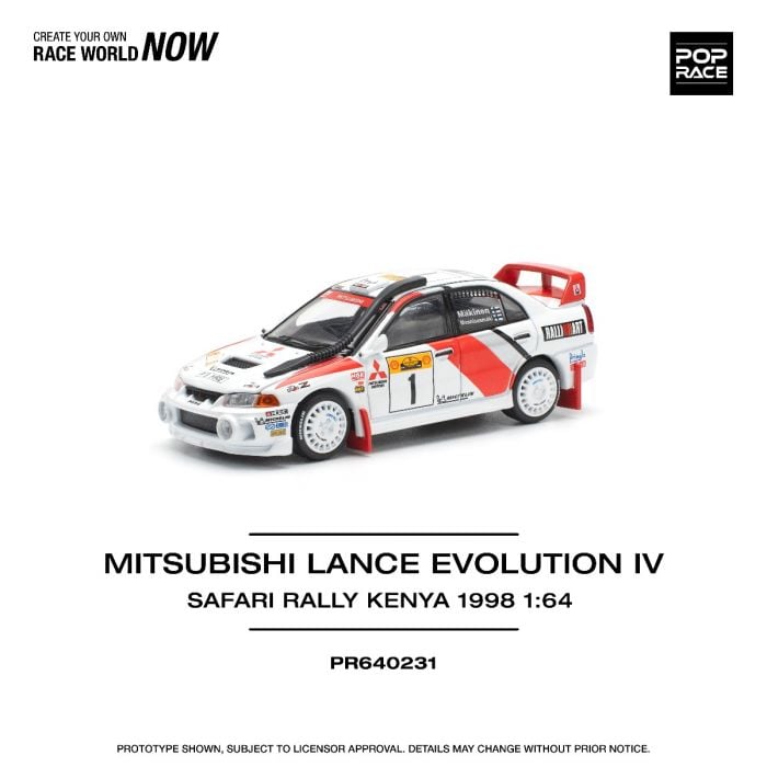 POPRACE 1:64 #231 MITSUBISHI LANCER EVOLUTION IV SAFARI RALLY