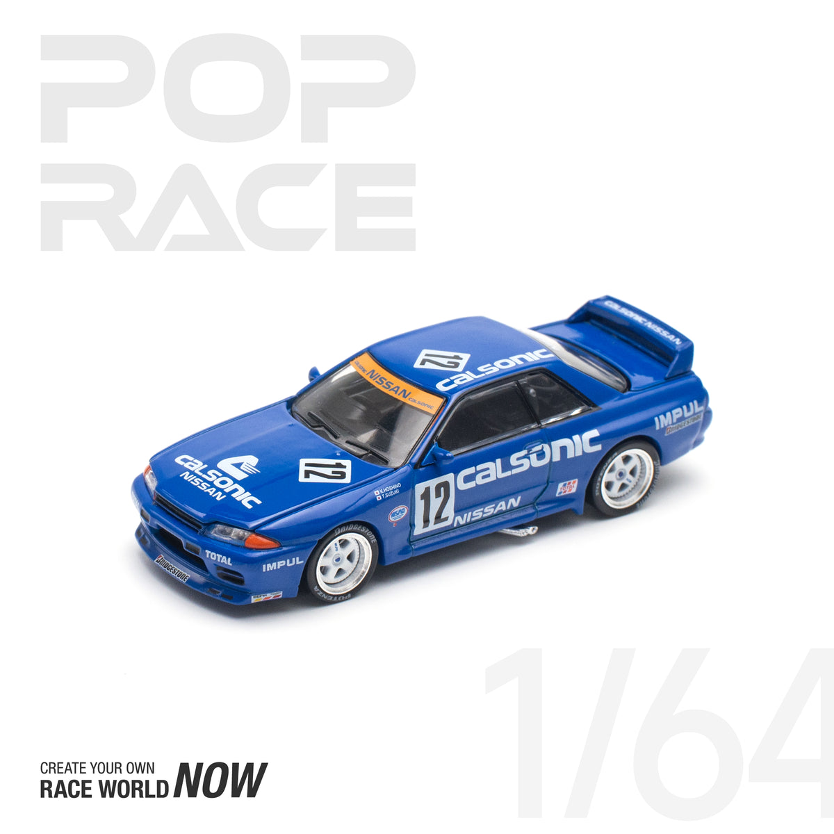 POPRACE 1:64 GT-R R32 #12 CALSONIC WINNER JTC 1990 – J Toys Hobby