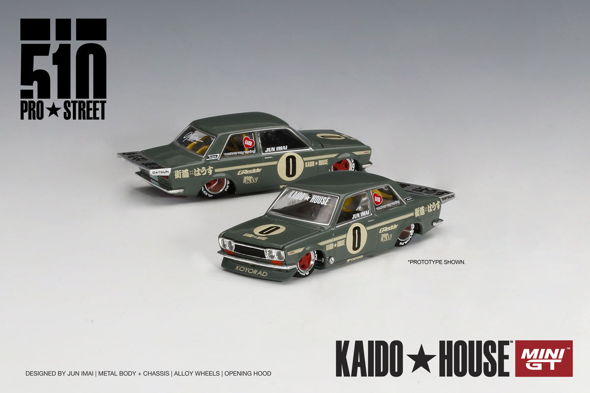 Kaido House x MINI GT #01 Datsun 510 Pro Street OG Green – J Toys