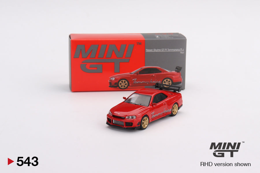 MINI GT #543 Nissan GT-R R34 Tommykaira R-z Red – J Toys Hobby