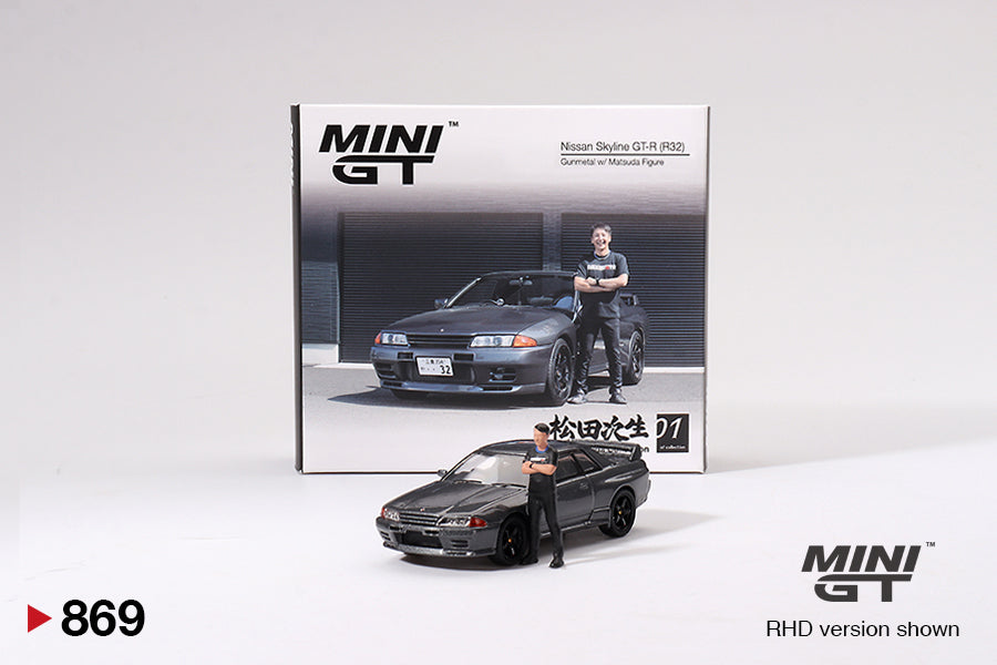 2025 MINI GT #869 Nissan Skyline GT-R (R32) Gunmetal W/ Matsuda