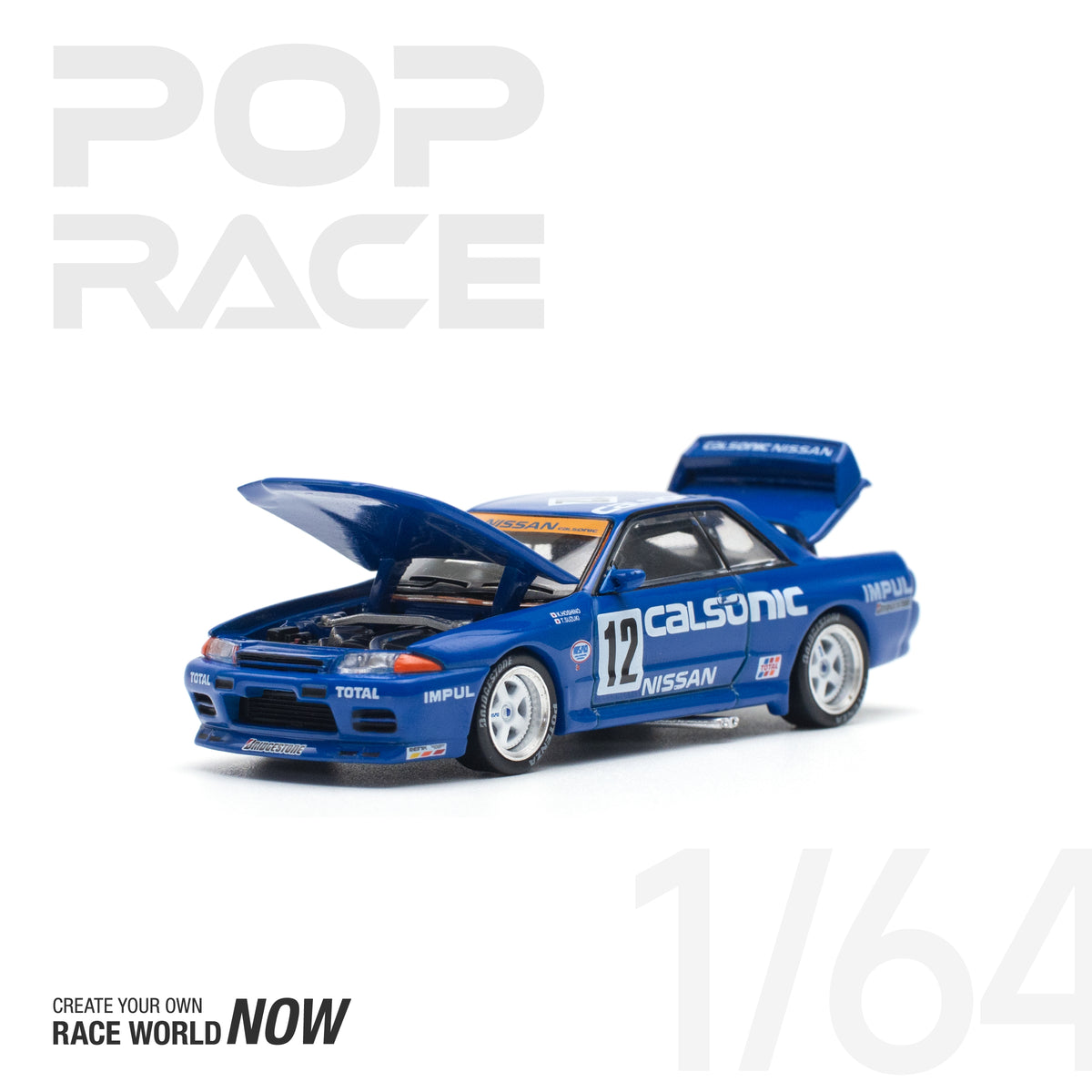 POPRACE 1:64 GT-R R32 #12 CALSONIC WINNER JTC 1990 – J Toys Hobby