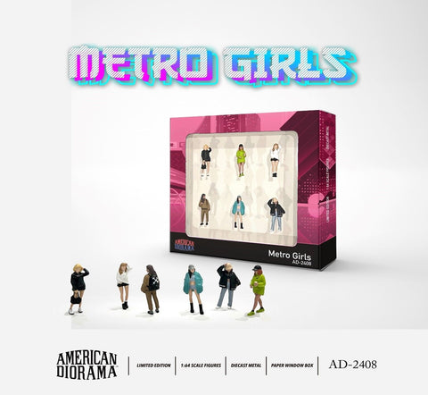 AMERICAN DIORAMA 1:64 Figure Set: Metro Girls AD-2408