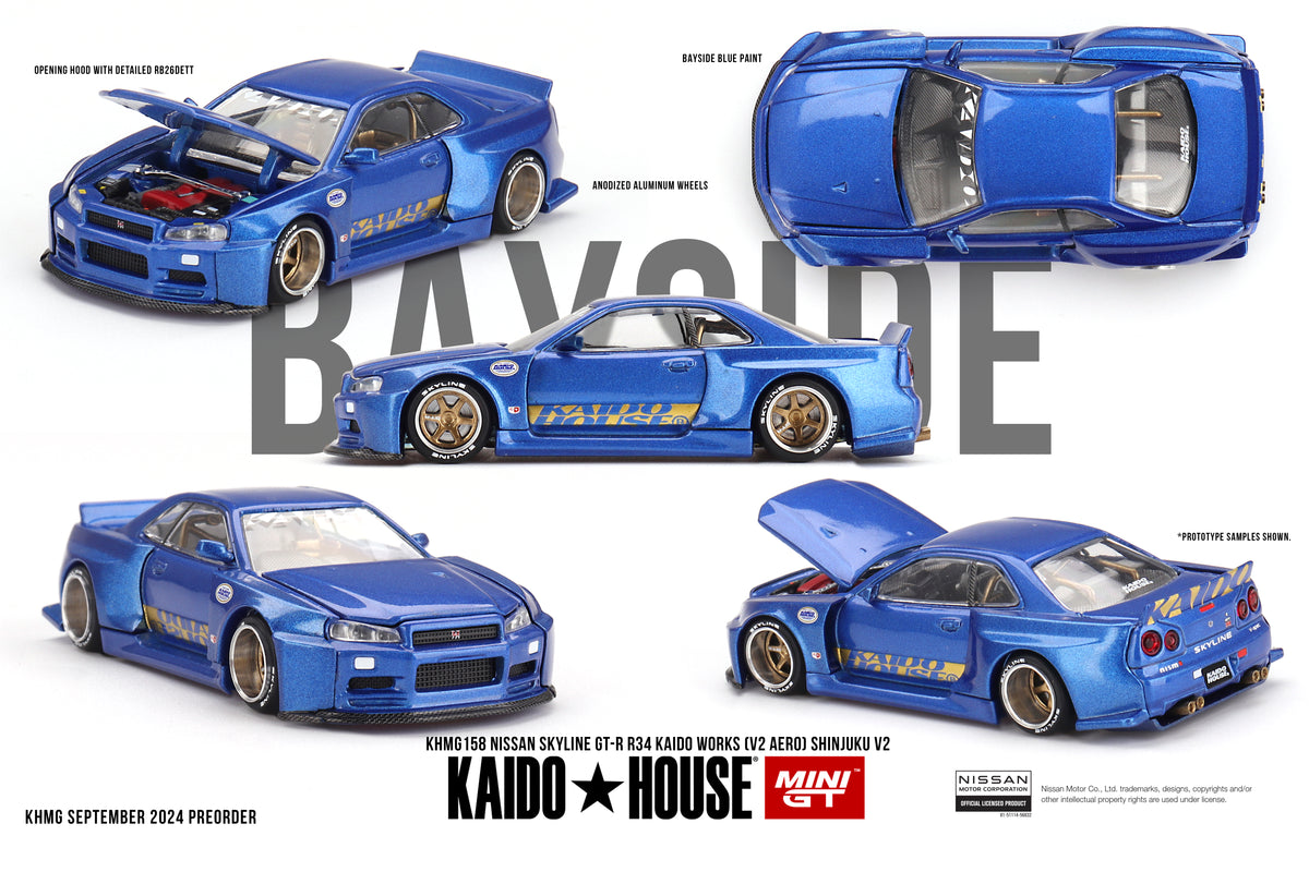 MINI GT x KAIDO HOUSE #158 Nissan Skyline GT-R (R34) V2 Aero