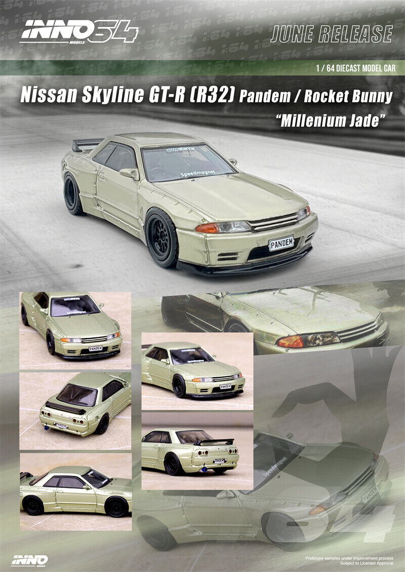 INNO64 NISSAN SKYLINE GT-R R32 PANDEM ROCKET BUNNY JADE – J