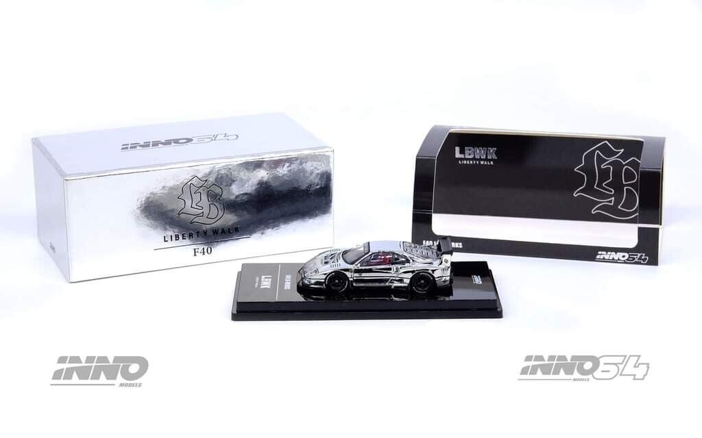 INNO64 1:64 LBWK Ferrari F40 Chrome Silver LBWK Hobby Expo China