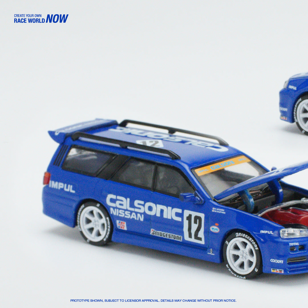 POP RACE 1:64 NISSAN GT-R STAGEA R34 RHD #12 CALSONIC – J Toys Hobby