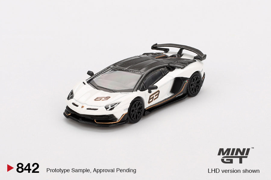 2025 MINI GT #842 Lamborghini Aventador SVJ 63 Bianco Asopo – J