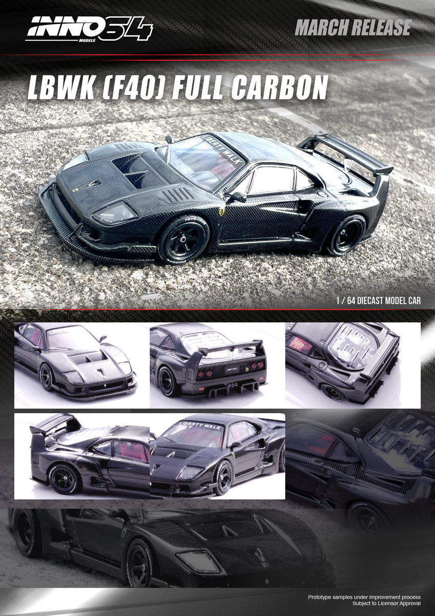 CHASE ! INNO64 1:64 LBWK Ferrari F40 Matte Black Hong Kong