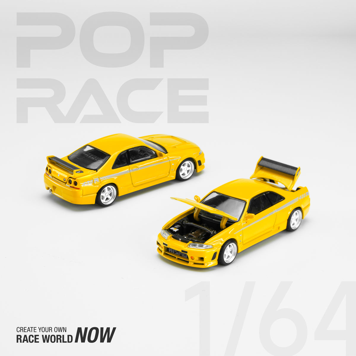 POP RACE 1:64 Nissan GT-R NISMO 400R Prototype Yellow – J Toys Hobby