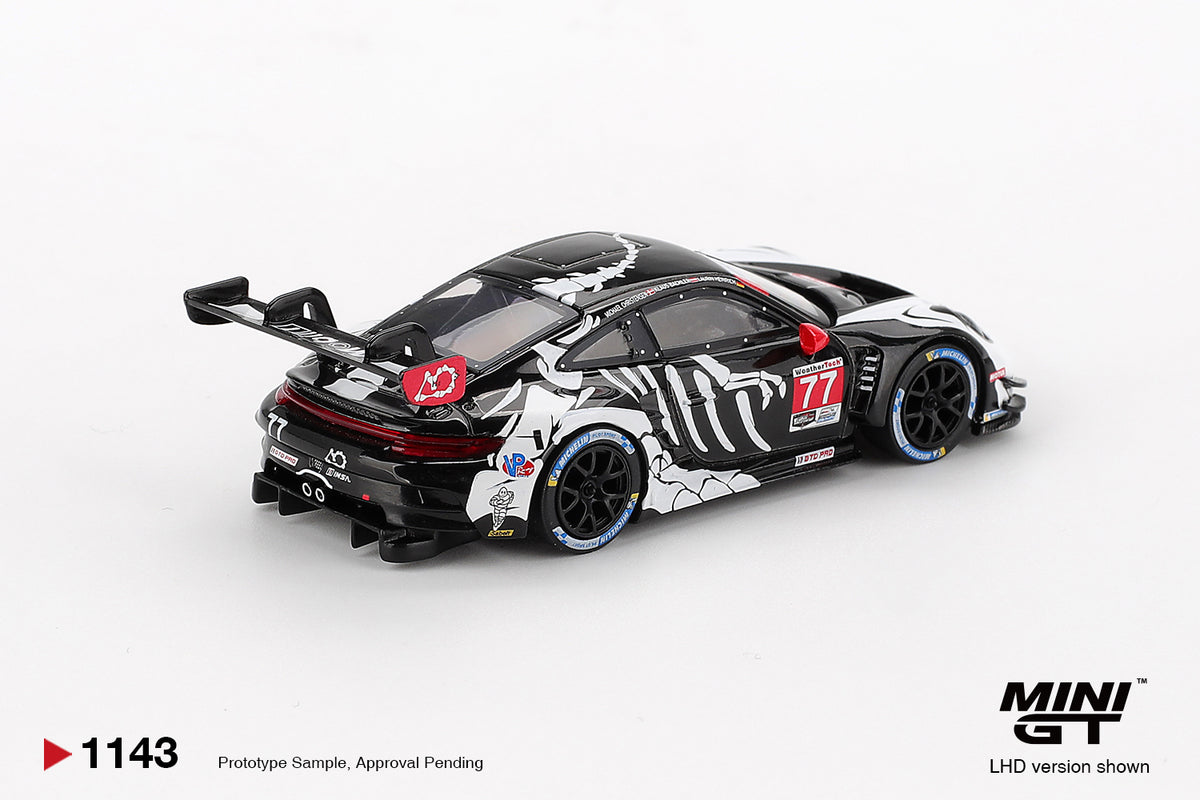 MINI GT #1143 Porsche 911 GT3 R #77 AO Racing 2025 IMSA Petit Le