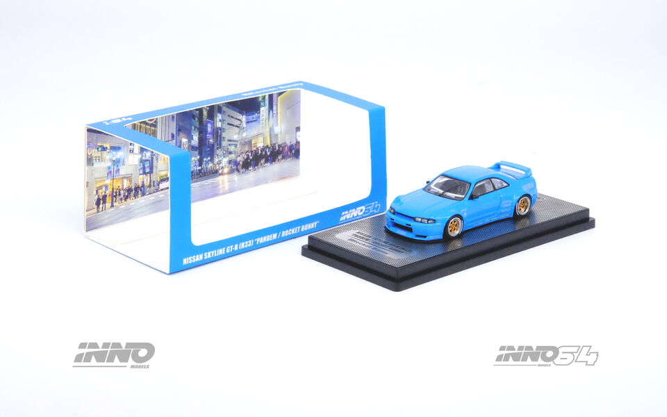 INNO64 NISSAN SKYLINE GT-R R33 PANDEM ROCKET BUNNY BLUE – J Toys Hobby