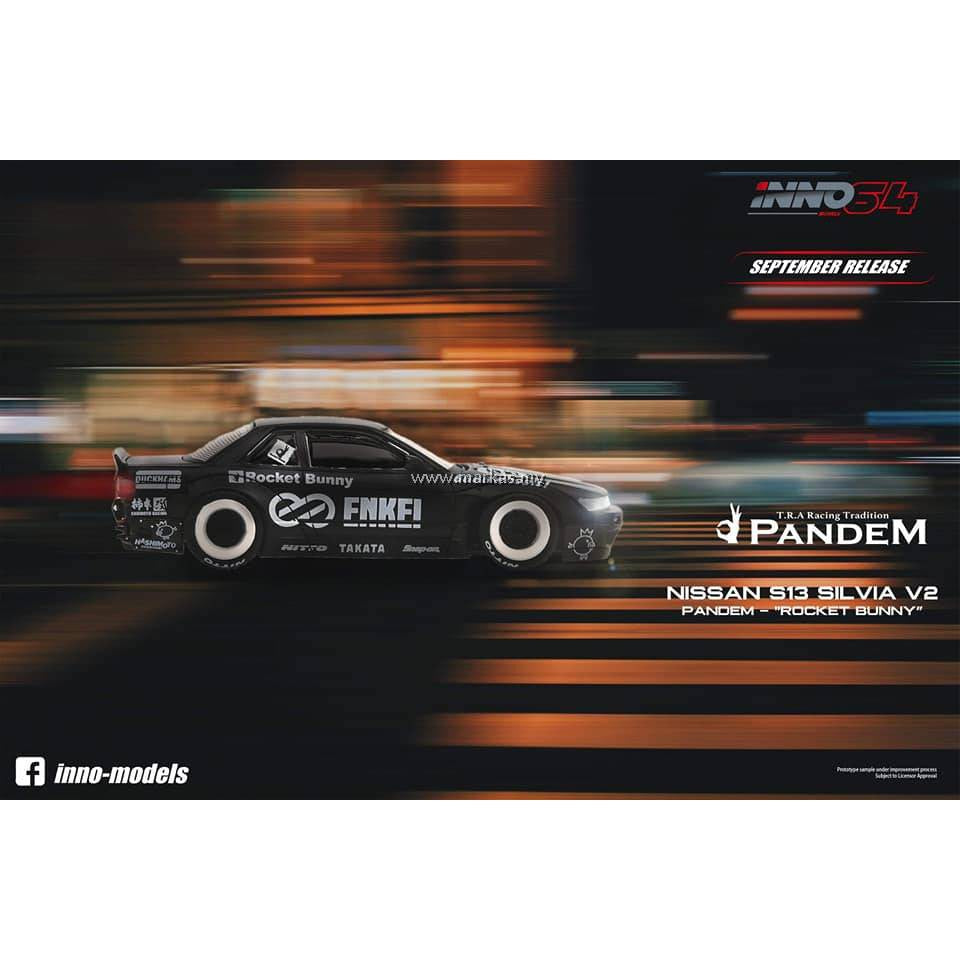 INNO64 x Pandem Nissan Silvia S13 Rocket Bunny V2 Matte Black – J
