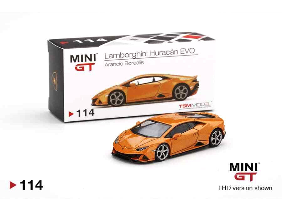 MINI GT #114 Lamborghini Huracan EVO Arancio Borealis LHD ASIA – J