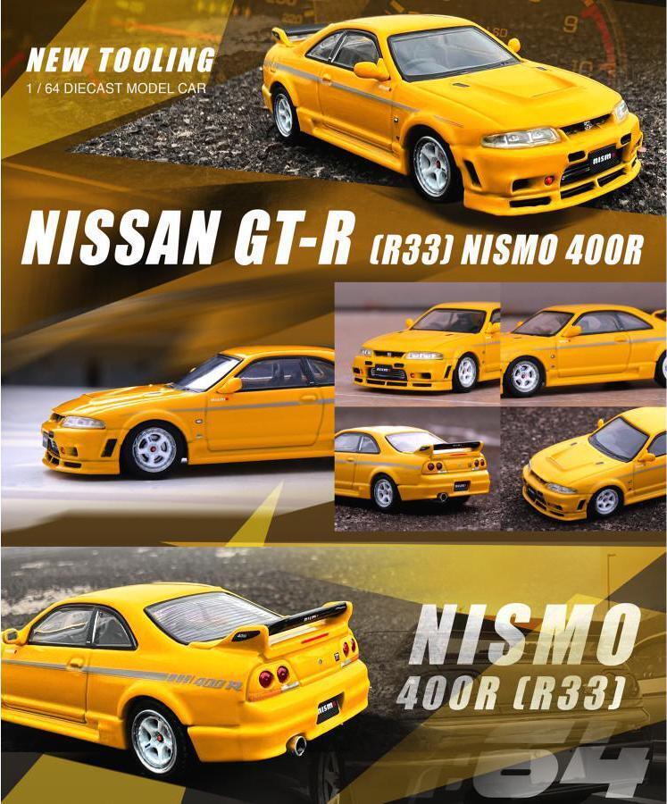 マサト ヴィンテージネオ1/64 R33 NISMO 400R イエロー マサト ヴィンテージネオ1/64 R33 NISMO 400R イエロー 1:64 Pop
