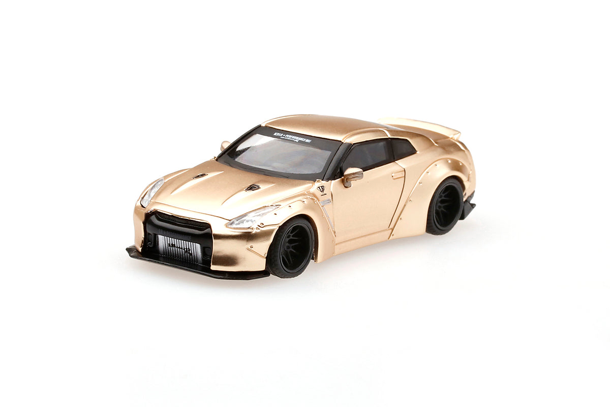 LB★Works Nissan GT-R Satin Gold MINI GT #30 LB☆WORKS Nissan GT-R (R35) Rear Wing ver 2