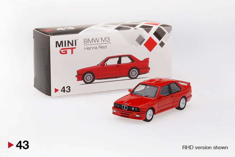 MINI GT #43 BMW M3 (E30) Henna Red LHD – J Toys Hobby
