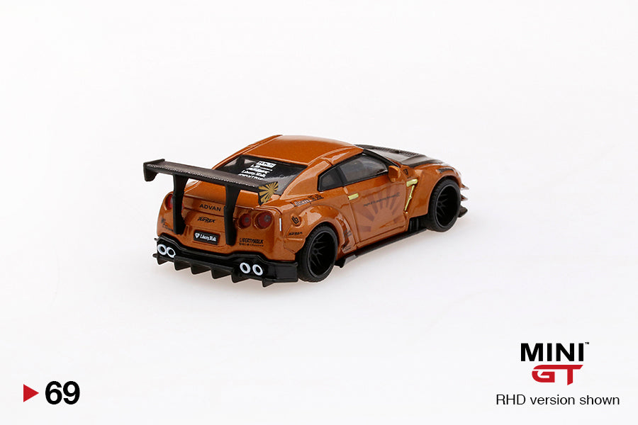 MINI GT #69 Nissan GT-R R35 Type 2, Rear Wing ver 3 Metallic Brown