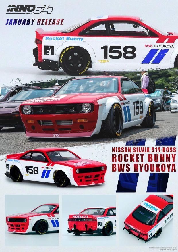 INNO64 Nissan Silvia S14 Rocket Bunny Boss BWS Hyoukoya – J Toys Hobby