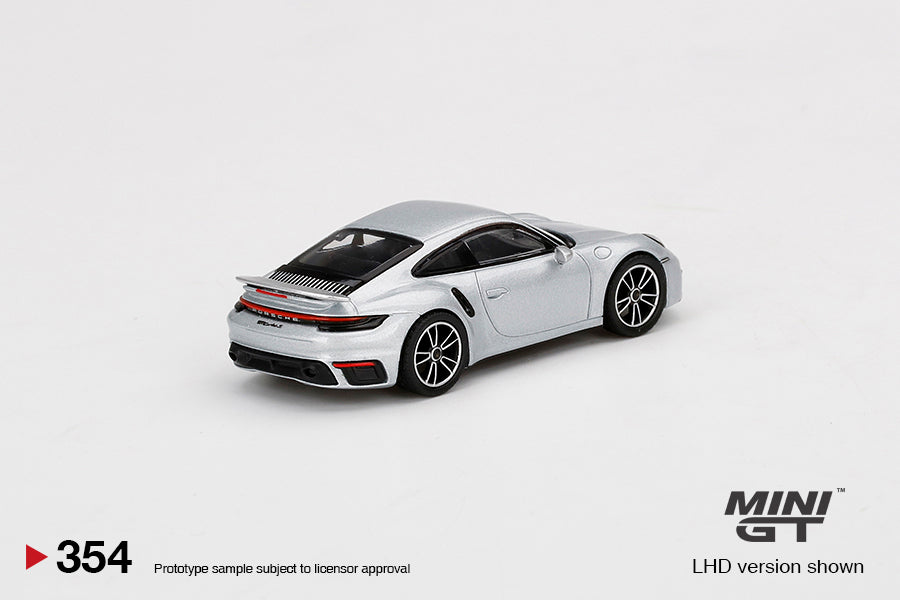 MINI GT #354 Porsche 911 Turbo S GT Silver Metallic LHD – J