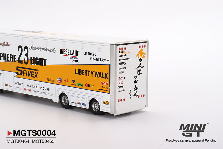 Mini GT #464 #465 LB Racing Mercedes-Benz Actros Silhouette Nissan