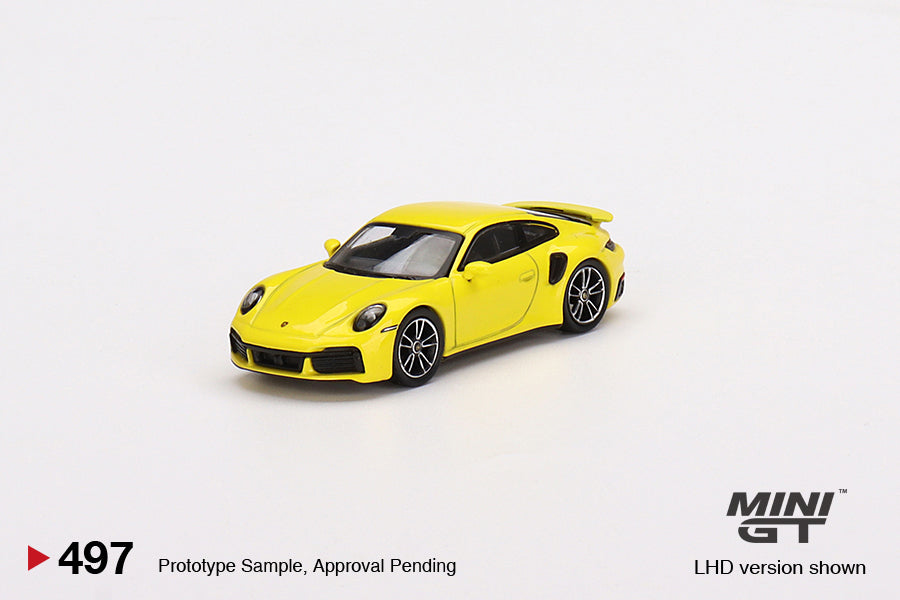 ミニカー MINI GT Porsche 911 Turbo S Racing Yello MINI GT #497 Porsche 911 Turbo S Racing Yellow – J Toys Hobby