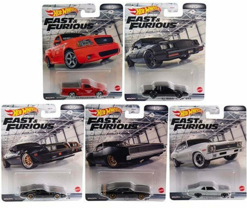 Hot Wheels Fast & Furious Set of 5