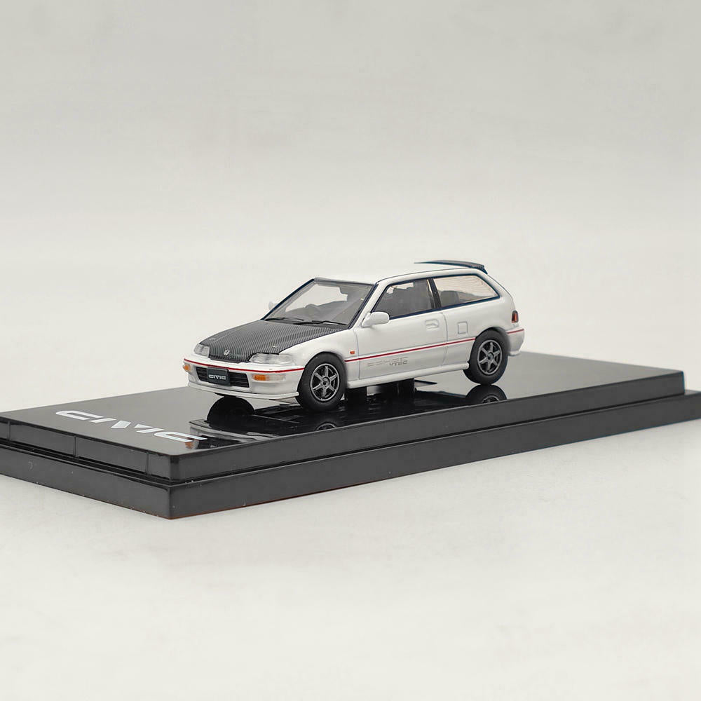Hobby Japan 1/64 Honda Civic EF9 SiR Ⅱ Carbon Bonnet White – J