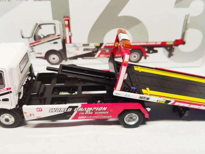 Tiny City 163 Hino 300 World Champion Flated Tow Truck Loading Car