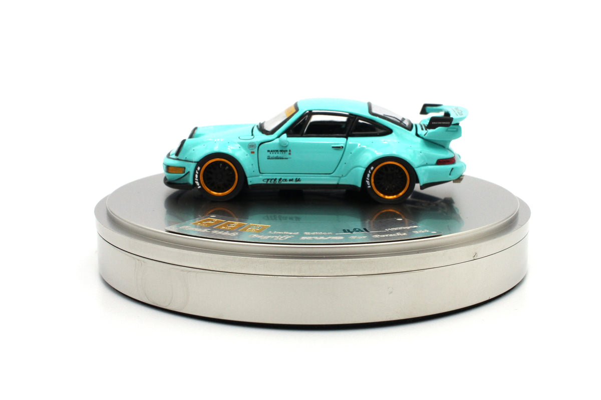 PGM Model 1/64 Porsche 964 Tiffany Blue Fully Open – J Toys Hobby