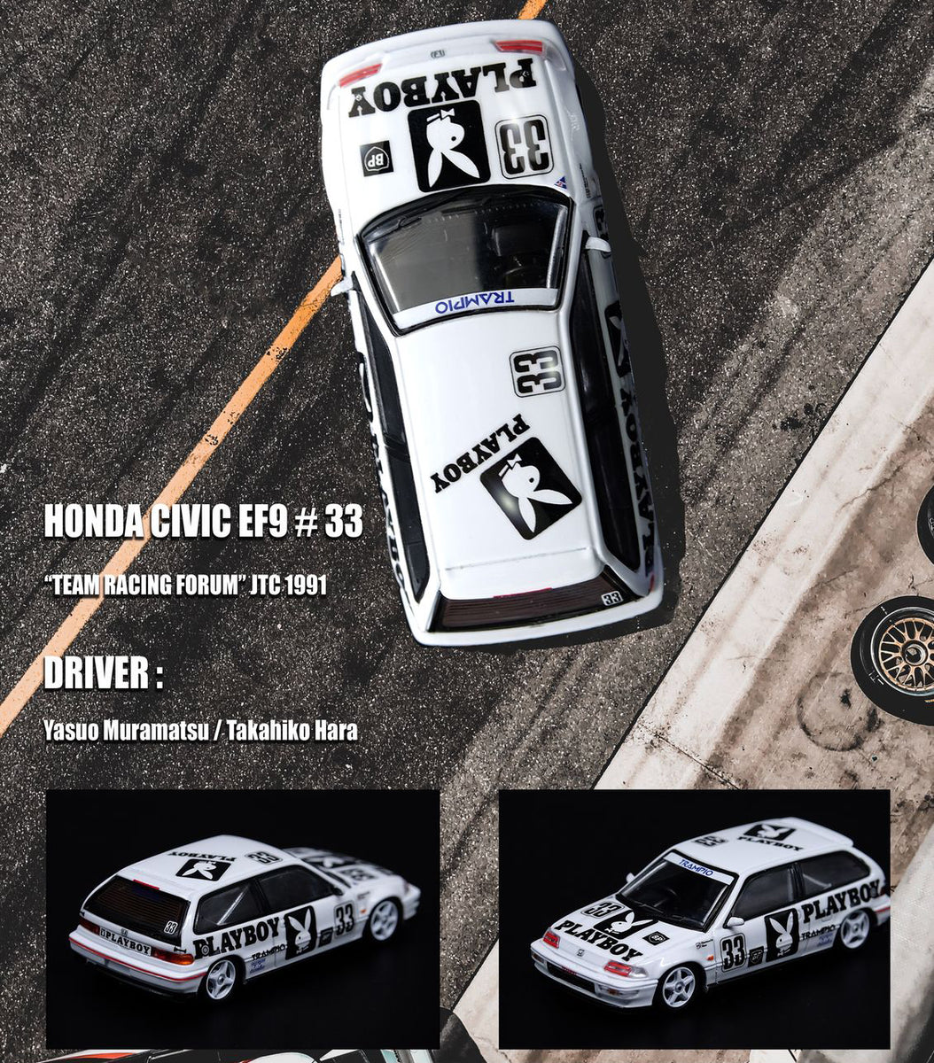 INNO64 1/64 HONDA CIVIC EF9 #33 TEAM RACING FORUM JTC 1991 PLAYBOY