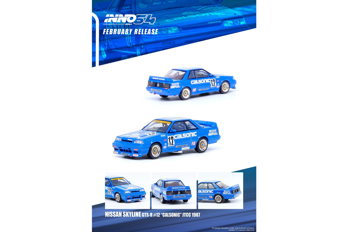 INNO64 1/64 NISSAN SKYLINE GTS-R R31 #12 CALSONIC JTCC 1987 – J
