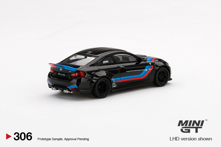 MINI GT #306 LB☆WORKS BMW M4 Black W/ M Stripe USA Blister – J