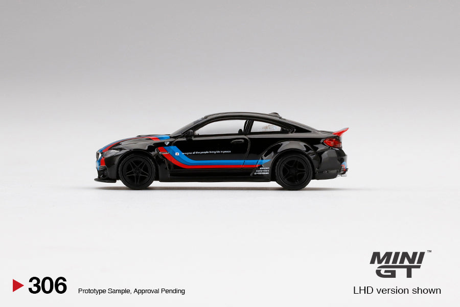 MINI GT #306 LB☆WORKS BMW M4 Black W/ M Stripe USA Blister – J