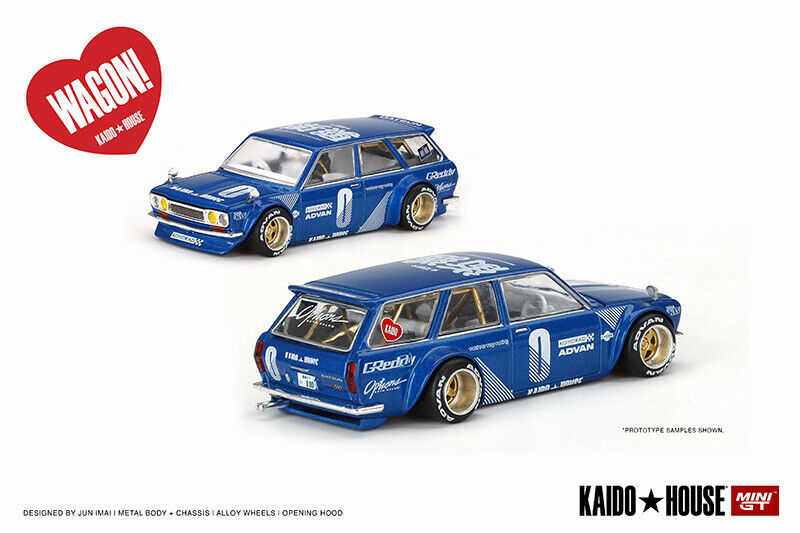 Kaido House x MINI GT Datsun KAIDO 510 Wagon Blue – J Toys Hobby