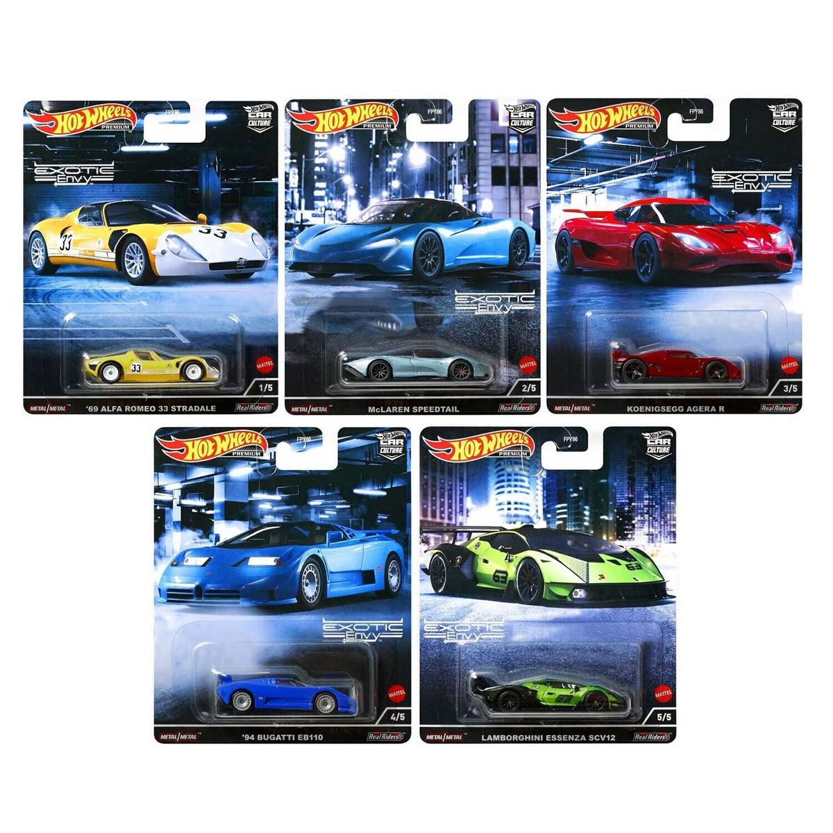 Hot Wheels ミニカー コレクション　セット Hot Wheels CAR CULTURE 2022 M Case Exotic Envy Complete Set of 5