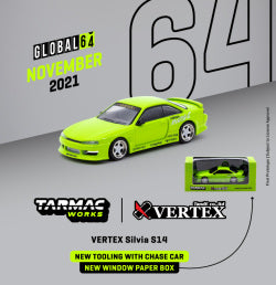 Tarmac Works x Nissan Global VERTEX Silvia S14 Light Green – J