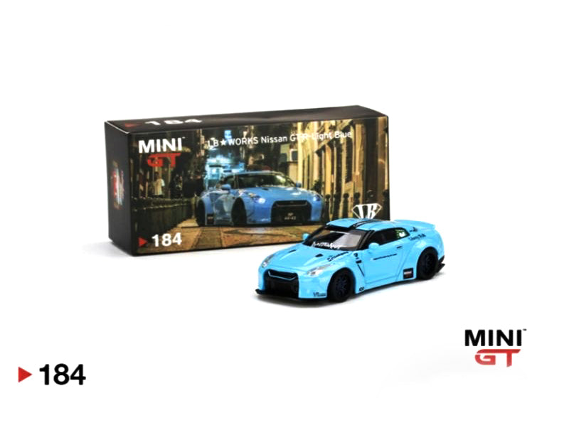 MINI GT #184 LBWK Nissan GT-R R35 Type Baby Blue Macau Exclusive – J Toys  Hobby