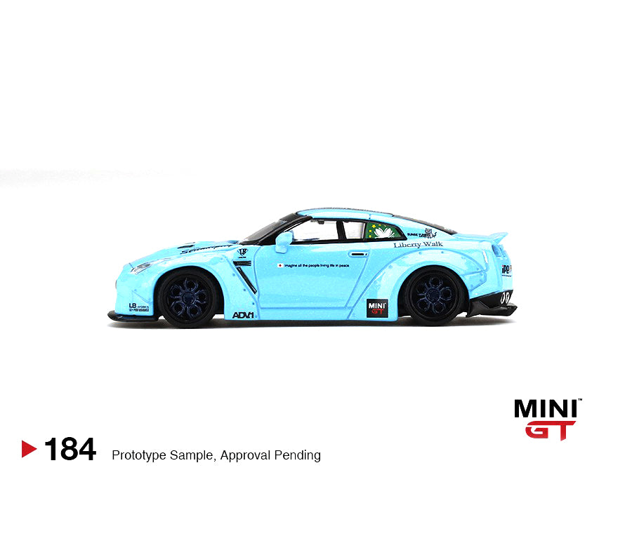 MINI GT #184 LBWK Nissan GT-R R35 Type Baby Blue Macau Exclusive – J Toys  Hobby