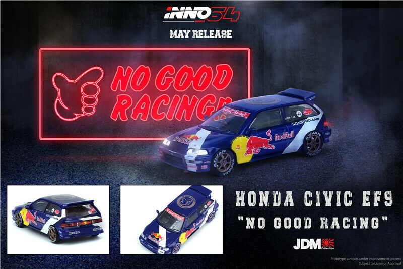 INNO64 Honda Civic EF9 No Good Racing JDM Red Bull – J Toys