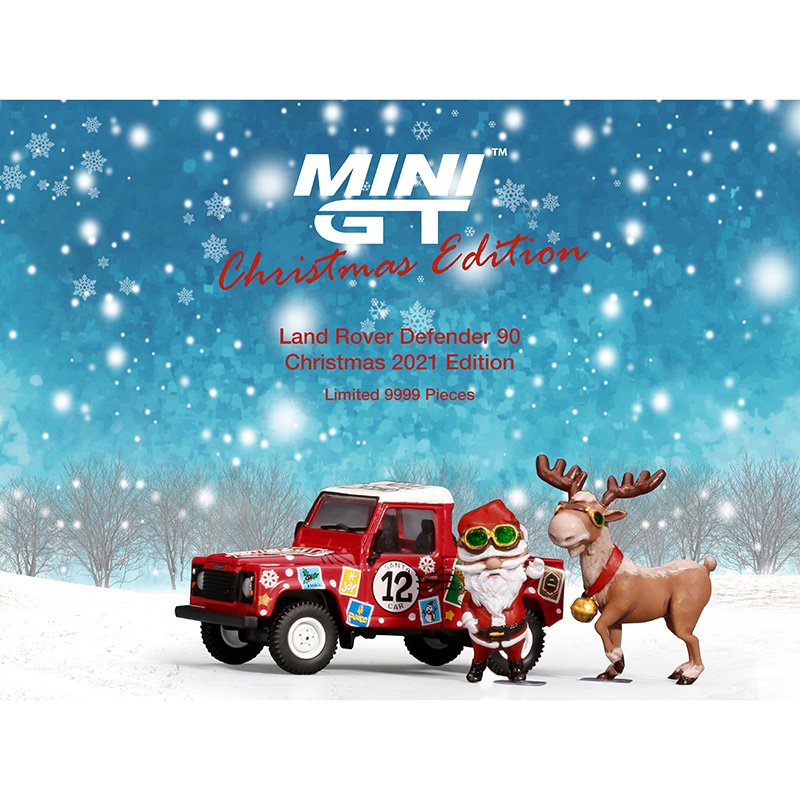 MINI GT #320 1:64 Land Rover Defender 90 Pickup 2021 Santa Claus