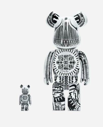 Medicom Beabrick x H.R. GIGER White Chrome w/ Box Figure JP BE