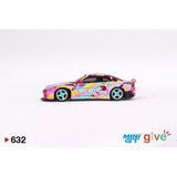 MINI GT #632 GIVE 2023 NISSAN SILVIA S15 ROCKET BUNNY CHROME PINK HONG KONG LIMITED 1200 PCS