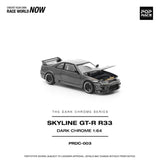 POPRACE 1:64 Nissan Skyline GT-R R33 - Dark Chrome