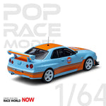 POP RACE 1:64 GTR R34 GULF OIL LIVERY