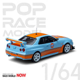 POP RACE 1:64 GTR R34 GULF OIL LIVERY