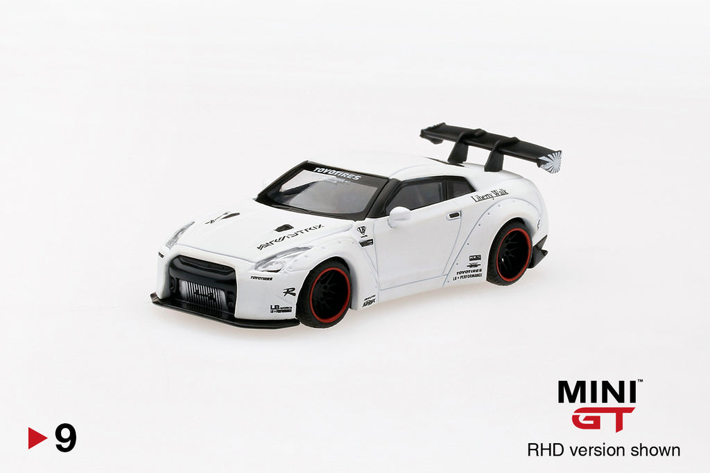 MINI GT#9 LB★WORKS Nissan GT-R (R35) Matte White – J Toys Hobby