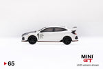 MINI GT #65 Honda Civic Type R FK8 Championship white w/ Carbon Kit & TE37 Wheel