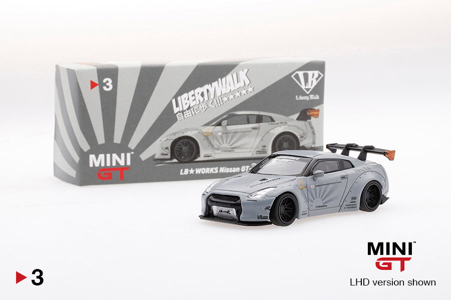 MINI GT #3 LB★WORKS Nissan GT-R (R35) Matte Grey – J Toys Hobby