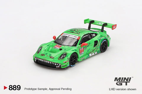 2025 MINI GT #889 Porsche 911 GT3 R #77 AO Racing 2024 IMSA Daytona 24 Hrs GTD Pro 2nd Place